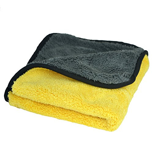 Mworld2 Car Drying Towels Absorbent Large Car Cleaning Cloths Plush Thick Car Washing Towels Polyester and Acrylic Fiber Auto Detailing Towels 45CM x 38CM -1Pc-