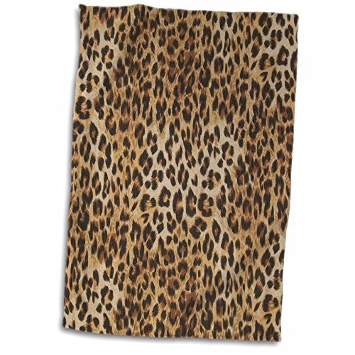 3D Rose Brown-Tan-and Black Cheetah Print Towel 15 inch x 22 inch