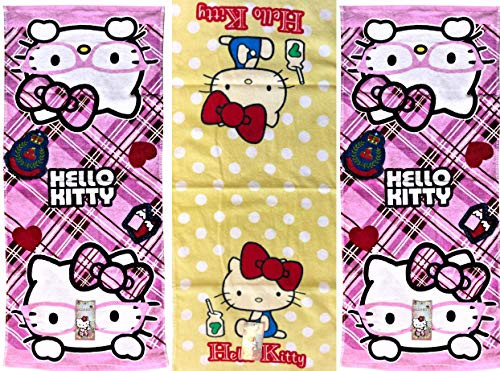 SANRIO 3 PC Hello Kitty Decorative Bath Collection Children Hand Towel