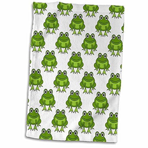 3D Rose Cute Green Frog Pattern TWL_204729_1 Towel 15 inch x 22 inch