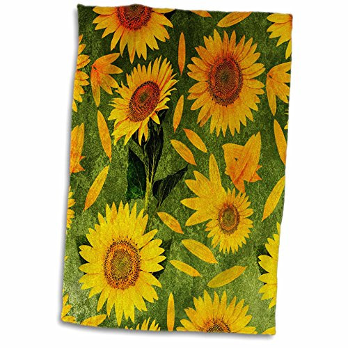 3dRose Floral Teal Vintage Watercolor Fuchsia Pattern with Hummingbirds Towel 15 inch x 22 inch