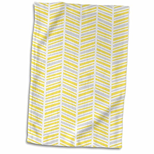 3D Rose Herringbone Pattern Yellow Gray and White Towel 15 inch x 22 inch Multicolor 3D Rose Herringbone Pattern Yellow Gray and White Towel 15 inch x 22 inch Multicolor