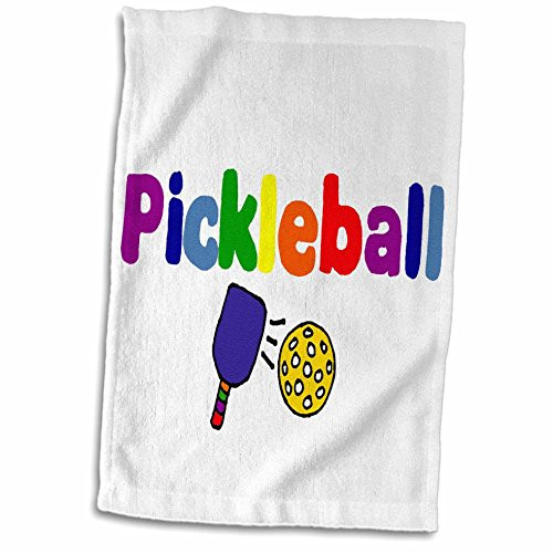 3D Rose Colorful Pickleball Letters and Paddles TWL_200134_1 Towel 15 inch x 22 inch Multicolor