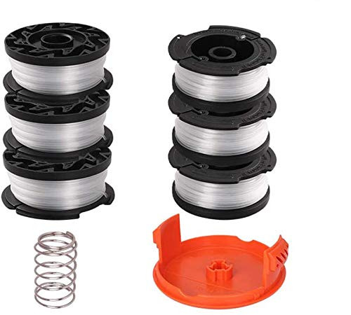 Buwico 8 Pack String Trimmer Replacement Spool Weed Eater Cap Autofeed Trimmer String AF-100 0.065-inch 30ft for Black and Decker String Trimmers
