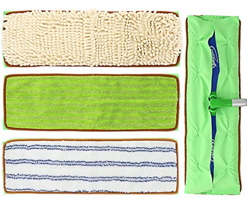 Reusable Mop Pads for Swiffer Sweeper XL Machine Washable Refill Pads for Swiffer Extra Large Microfiber Mop Pads for Hardwood Floor 3-Packs