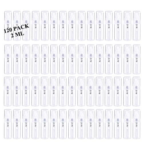 Mini Clear Plastic Spray Bottle Portable Cute Perfume Mouthwash Atomizer for Cleaning Travel Essential Oils Perfume -120 2ml-