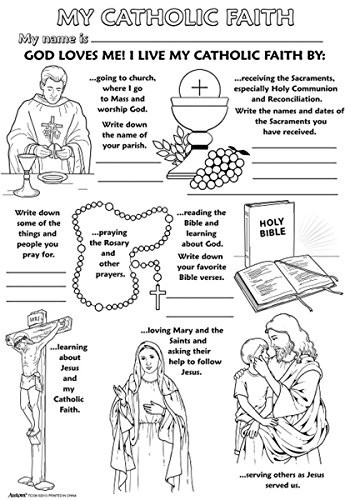 My Catholic Faith Color Your Own Poster, 21 Inch, Pack of 50