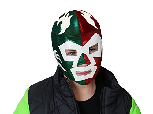 DR Wagner Youth Lucha Libre Wrestling Mask -Kids - Fit- Costume Wear for Children Red Green