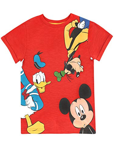 Disney Boys Mickey Mouse Donald Duck  and  Goofy T-Shirt Size 6 Red
