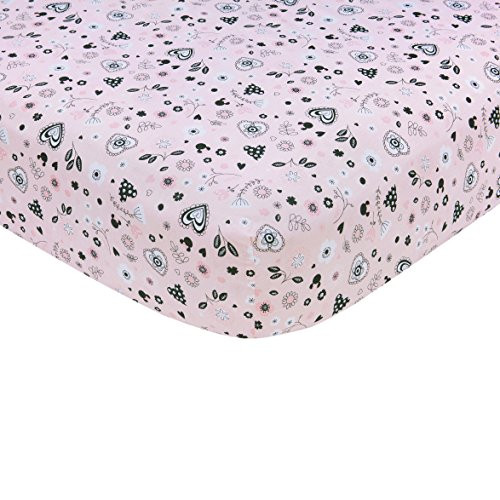 Disney Minnie Mouse Hello Gorgeous Crib Sheet Pink/Black/White