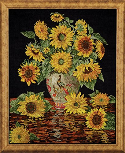 Tobin 14 Count Sunflower Vase Counted Cross Stitch Kit, 16 by 20-Inch