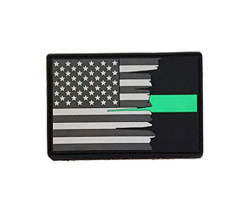 Stevens Tactical Shop Subdued Tattered American Flag Thin Green Line PVC Patch
