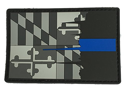 Stevens Tactical Shop Subdued Tattered Maryland State Flag Thin Blue Line PVC Patch