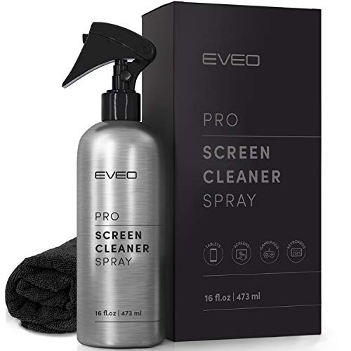 Screen Cleaner PRO Spray - for TV Screen Cleaner Computer Screen Cleaner Laptop Phone Ipad - Computer Cleaning kit Electronic Cleaner - HQ Microfiber Cloth Included Large 16oz Bottle
