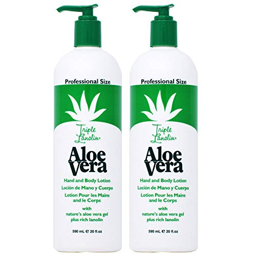 Triple Lanolin Aloe 20 Ounce Hand and Body Lotion Pump -591ml- -2 Pack- Triple Lanolin Aloe 20 Ounce Hand and Body Lotion Pump -591ml- -2 Pack-