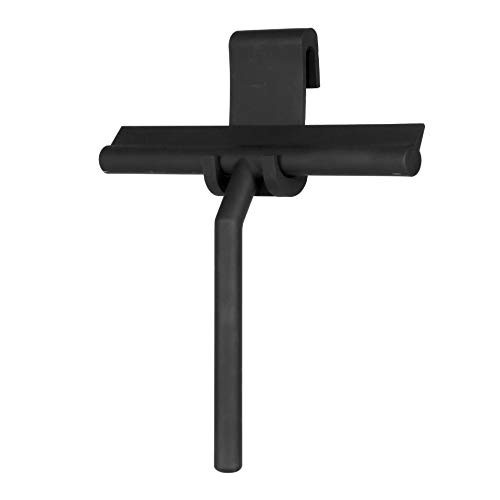 IMEEA Shower Squeegee Window Glass Wiper Scraper Cleaner with Silicone Blade  and  Holder Hook for Bathroom/Kitchen/Car Glass/Mirror/Door/Tile 8-Inch -Black-