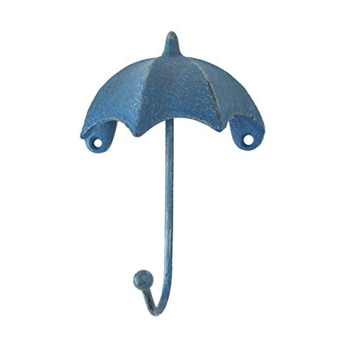 TGLLC Treasure Gurus Cast Iron Blue Umbrella Swivel Wall Hook Kitchen Towel Hanger Key Chain Raincoat Holder