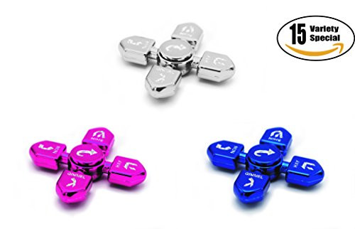 Hanukkah Dreidel Fidget Spinner Multi-Pack! Metallic Silver, Metallic Blue, Metallic Fuchsia/Pink Chanukah Toys! (x5 Sets of 3 Fidget Spinners, Total of 15) - The Dreidel Company