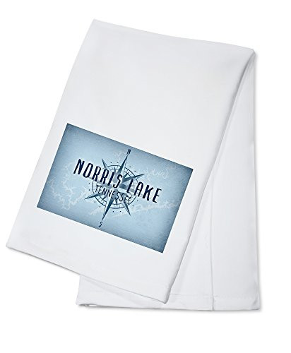 Norris Lake Tennessee Lake Essentials Lake and Compass -100 percent Cotton Kitchen Towel-