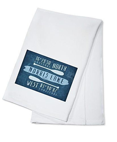 Norris Lake Tennessee Lake Essentials Latitude and Longitude -100 percent Cotton Kitchen Towel-