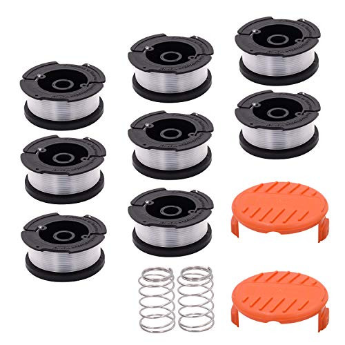 CRST 065 String Trimmer Line Weed Trimmer Cap Autofeed Trimmer String AF-100 for Black Decker 30ft -12-Pack 8 Replacement Line Spool Plus2 Trimmer Cap 2 Spring-