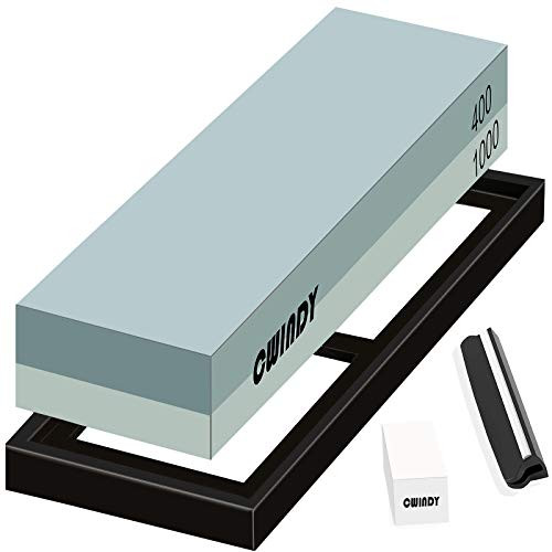 CWINDY 400/1000 Grit Sharpening Stone Whetstone Knife Sharpening Stones Waterstones Wetstones Wet stones Knife Sharpener Stones Set Angle Guide Fix Stone Included