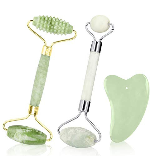 2 Pack Jade Face Roller Massager Jade Facial Roller Skin Roller for Face Anti Aging Neck Roller Facial Therapy Natural Stone Roller - Anti Wrinkle and Skin Rejuvenate Beauty Tool for Face Eye Neck 2 Pack Jade Face Roller Massager Jade Facial Roller Skin Roller for Face Anti Aging Neck Roller Facial Therapy Natural Stone Roller - Anti Wrinkle and Skin Rejuvenate Beauty Tool for Face Eye Neck