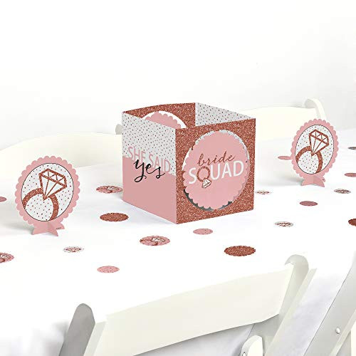Big Dot of Happiness Bride Squad - Rose Gold Bridal Shower or Bachelorette Party Centerpiece and Table Decoration Kit