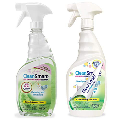 CleanSmart Nursery  and  High Chair Cleaner 23 Ounce Bottle -Pack of 2- Hypochlorous Naturally Kills 99.9 percent Viruses and Bacteria with no Harmful Residue