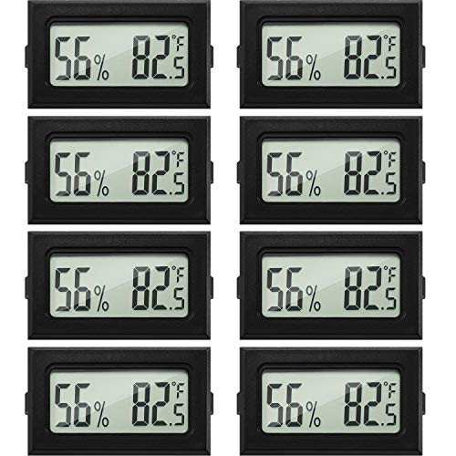 Mini Hygrometer Thermometer Digital Fahrenheit Temperature Humidity Meter Gauge LCD Display Indoor Thermometer Hygrometer for Home Incubators Reptile Greenhouse and Office -Black 8- Mini Hygrometer Thermometer Digital Fahrenheit Temperature Humidity Meter Gauge LCD Display Indoor Thermometer Hygrometer for Home Incubators Reptile Greenhouse and Office -Black 8-