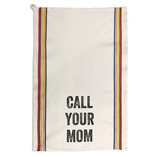 Custom Decor Kitchen Towels Call Your Mom Family  and  Friends Family  and  Friends Mom Cleaning Supplies Dish Towels Multi Stripe Design Only