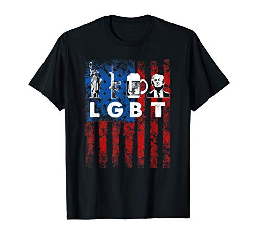 Funny LGBT Parody Liberty Guns Beer Trump USA Gift T-Shirt Funny LGBT Parody Liberty Guns Beer Trump USA Gift T-Shirt