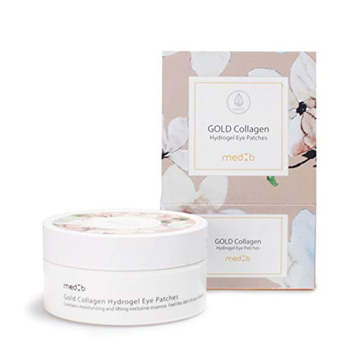 MED B Gold Collagen Eye Mask Hydrogel Eye Patches for Under Eye Dark Circles  and  Moisturizing Collagen Eye Gel Mask 4.86 Ounce -60 Pieces-