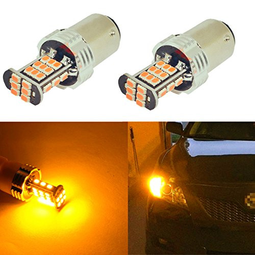Alla Lighting Super Bright BAY15D 1157 LED Turn Signal Light Bulbs 2000Lms 7528 2357 1157 LED Bulb 3020 30-SMD 1157 LED Lights Bulbs Amber Yellow Blinker Lights Replacement for Cars Trucks Motorcycle