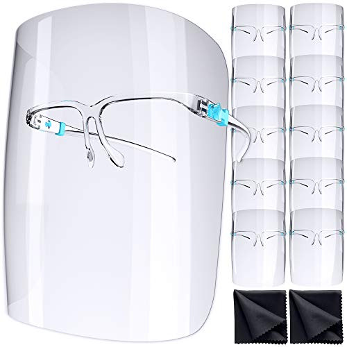Clear Face Shield Glasses Face Shield -11-Pack- - Safety Anti-Fog Protective Face Shield Lightweight Clear Faceshields Faceshield Face Shields for Women Men Face Shields Protection Shield Mask