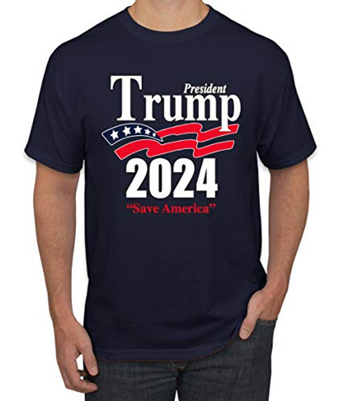 Trump 2024 Shirt Keep America Great T-Shirt Reelect President Donald Trump Mens Womens Non-PC Tee Navy Large