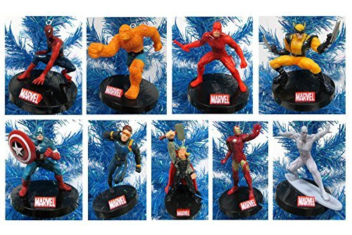 Marvel Super Hero Holiday Christmas Ornament Set - Unique Shatterproof Plastic Design by Holiday Ornaments
