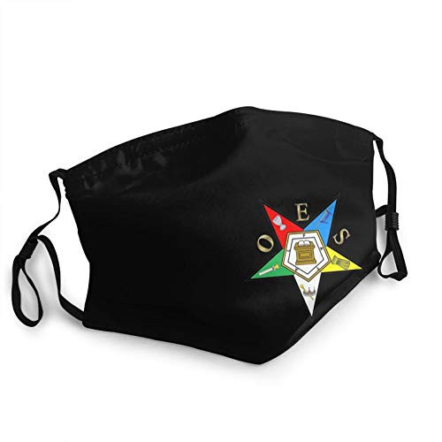 OES Eastern Star Adjustable Mans Woman Face Mask Breathable Wind Mask Reusable Cloth Washable Black