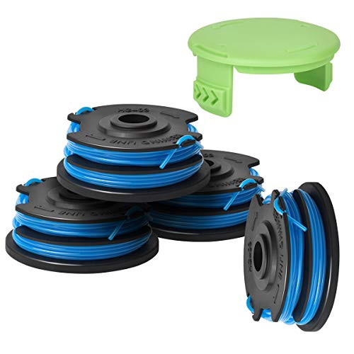 Generep Weed Eater Dual Line String Trimmer Replacement Spool for Greenworks .29242/29082 27ft 065-Inch Dual Line?Compatible with Greenworks Models 21212 and 21272 ?4 Spools 1 Cap?