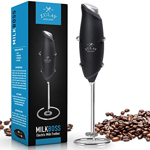 One Touch Milk Frother Handheld Foam Maker for Lattes - Whisk Drink Mixer for Bulletproof® Coffee Frother Mini Blender and Milk Foamer Frother for Cappuccino Frappe Matcha