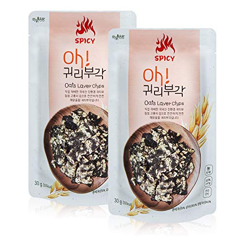 Spicy Seaweed Snacks with Crispy Oats Layered - Korean Snacks - Healthy Asian Vegan Chips No MSG or Artificial Flavor - JRND Foods - Two Pack Spicy Seaweed Snacks with Crispy Oats Layered - Korean Snacks - Healthy Asian Vegan Chips No MSG or Artificial Flavor - JRND Foods - Two Pack