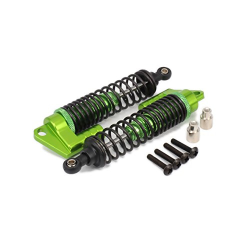 RCAWD Shock Absorber Damper S106004 106004 100mm Oil Adjustable Piggyback Alloy Aluminum for Rc Car 1/10 Buggy Truck Crawler Upgraded Hop-Up Parts HPI HSP Traxxas 2Pcs-Green-