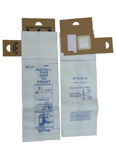 9 Eureka Type LS Sanitaire Vacuum Bags LiteSpeed Upright Bagged Boss Signature Genesis Refurb Powerline Limited Sanitaire Commercial Vacuum Cleaners Series 5700  and  5800 62123 61820A SC5815A SC5713A