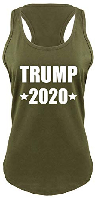 Comical Shirt Ladies Racerback Tank Trump 2020 Military Green XL