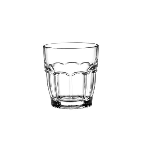 Bormioli Rocco Rock Bar Stackable Double Old Fashioned Glasses 13 1/4 Ounce Set of 6