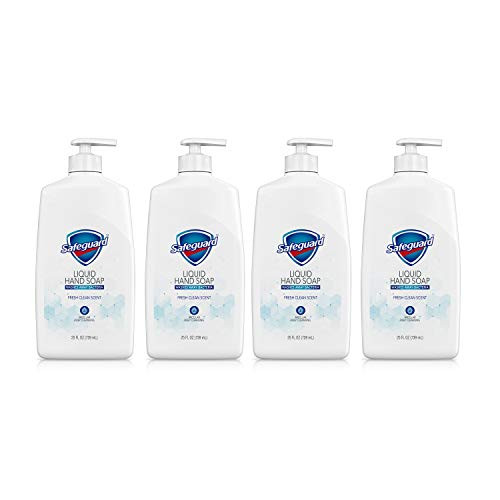 Safeguard Liquid Hand Soap Washes Away Bacteria Micellar Deep Cleansing Fresh Clean Scent 25 Oz -Pack of 4-