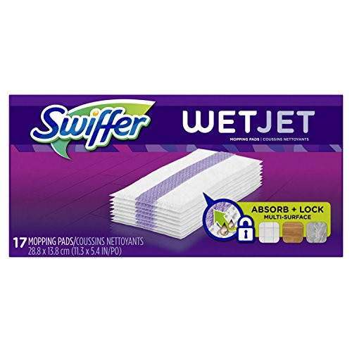 Swiffer WetJet Hardwood Floor Cleaner Spray Mop Pad Refill Multi Surface 17 Count -Packaging May Vary-