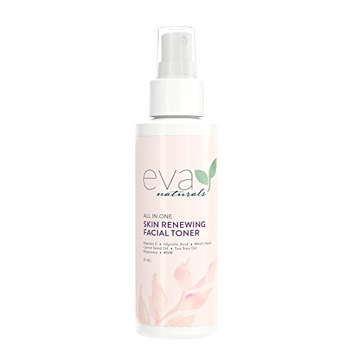 Eva Naturals All-in-One Skin Renewing Facial Toner -4 Ounce- - Face Moisturizer and Natural Skin Cleanser Tones Restores and Helps Fight Acne - with Vitamin C Lavender and Bee Propolis
