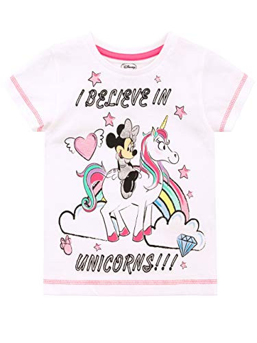Disney Girls Minnie Mouse T-Shirt Unicorn Size 6 White