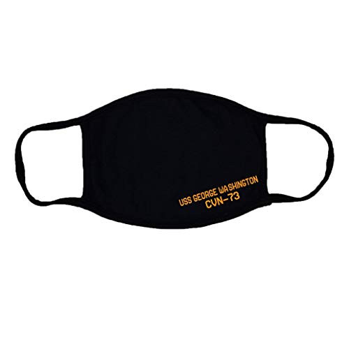 US Navy USS George Washington CVN-73 Adult Black Face Mask 100 percent Cotton/Washable Reusable/Nimitz Class Aircraft Supercarrier